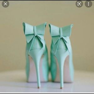 FSJ mint bow heels